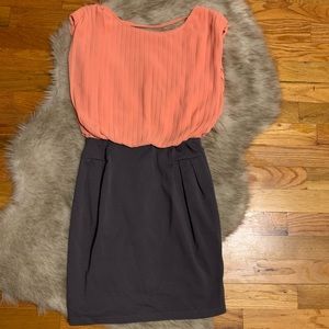 EUC Coral and Gray Backless GB Dress XS